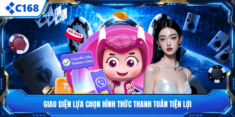 Giao diện lựa chọn hình thức thanh toán tiện lợi